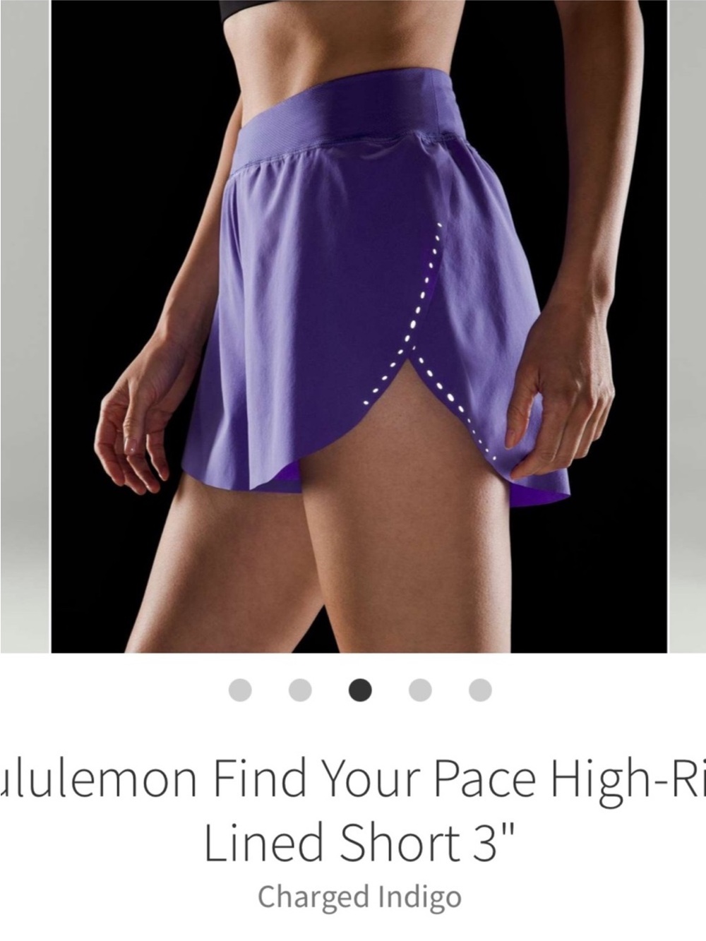 Lululemon Find Your Pace High Rise Lined Shorts 3” Charged Indigo Sz 4